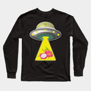 UFO dropping a beautiful dragon fruit / pitaya Long Sleeve T-Shirt